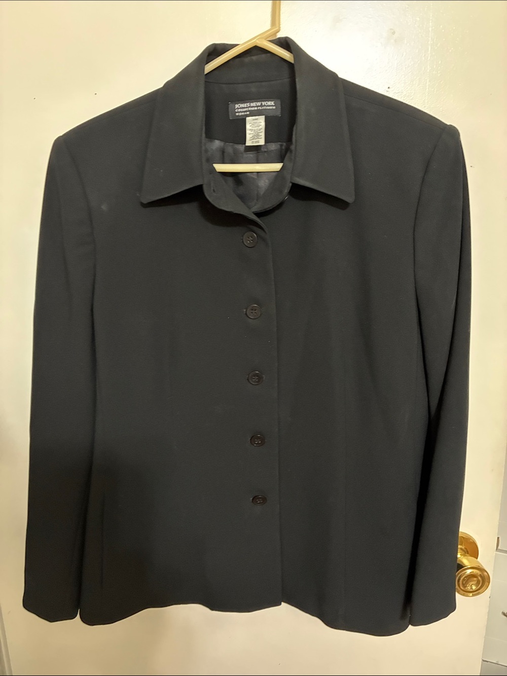 Jones New York Black Classic Button-Front Blazer